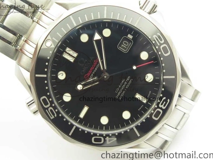 0120 WaterResistant Seamaster 300M SS MKS V3 1:1 Best Edition Black Dial Black Ceramic Bezel on SS Bracelet A 7981